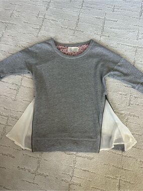 Anthropologie Women's Gray Pullover Sweatshirt w/zipper panels Sz XS